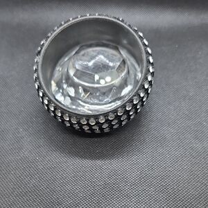 Black Bracelet with Five Row Rhinestones